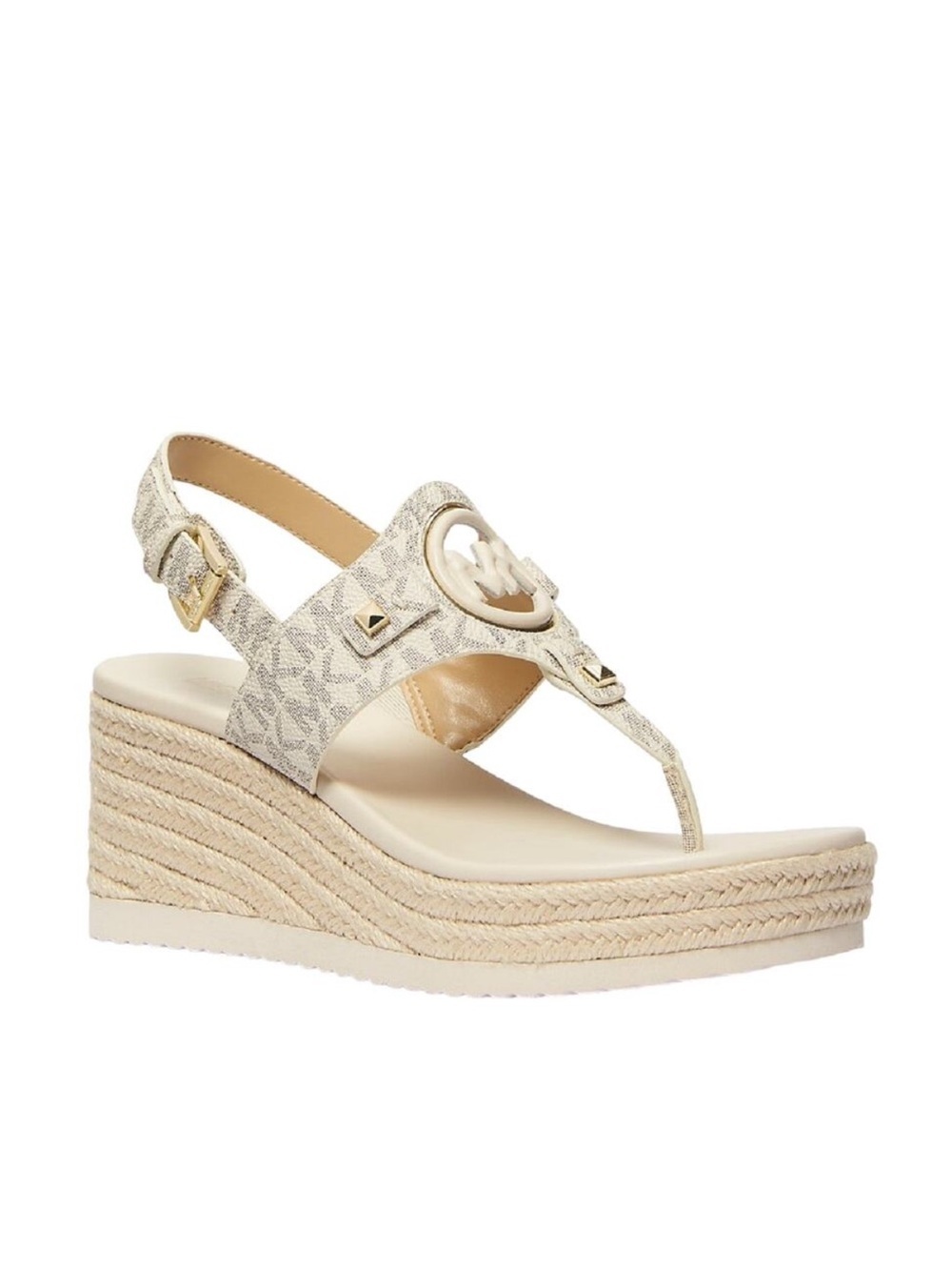 Michael Kors Aubrey Cutout
Leather Wedge Sandal Vanilla 10